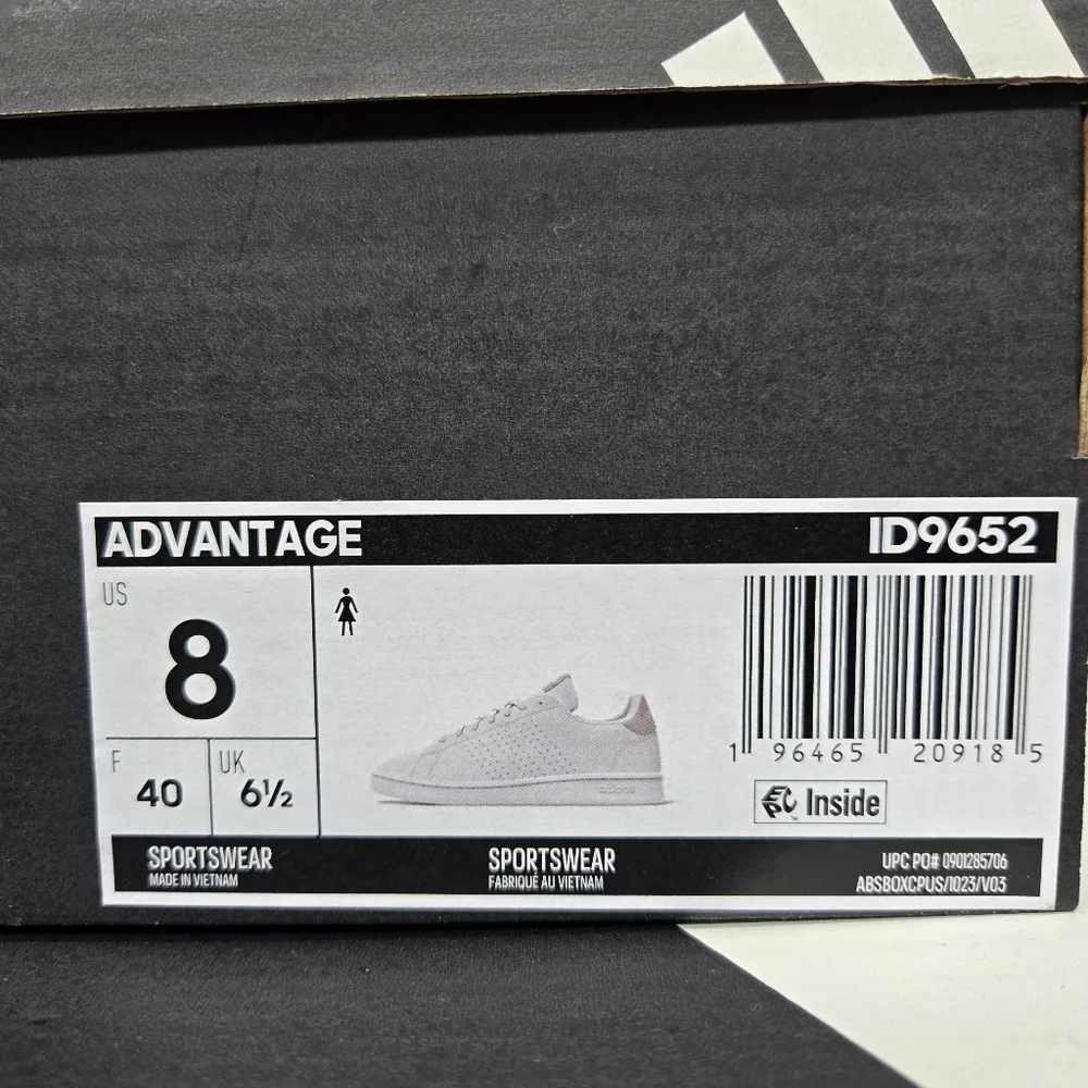 New Adidas Advantage 'White Wonder Quartz' ID9652 Women's Shoes Size 8 - Picture 8 of 8